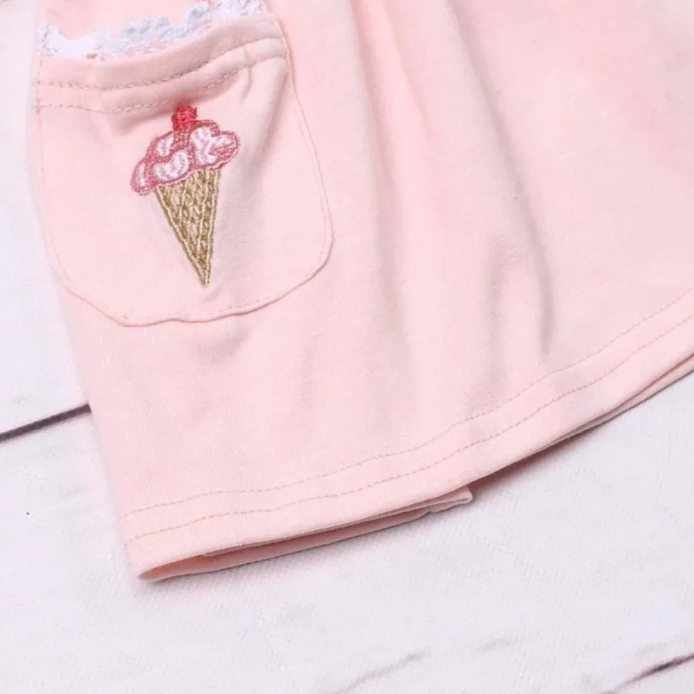 Boutique Girls Pink Ice Cream Tunic & Shorts Outfit Set